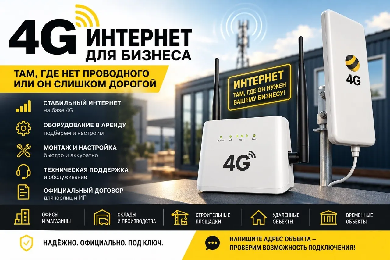 Комплект 4G оборудования для подключения объекта